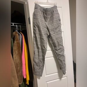 Zara Plaid Chinos with Contrast Side Stripe - Gray & Tan